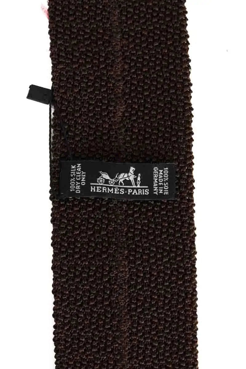 Cravate Hermès Marron en Soie