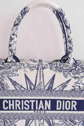 Cabas Dior Book tote medium Bleu en Tissu
