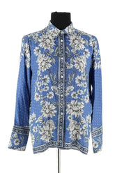 Chemise Sandro Bleu en Soie, taille S - Seconde Main