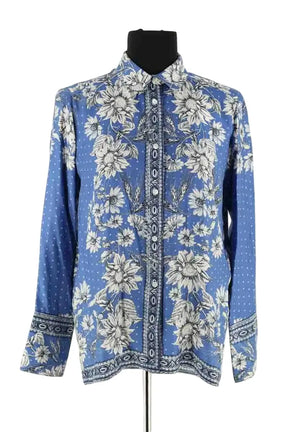 Chemise Sandro Bleu en Soie, taille S - Seconde Main