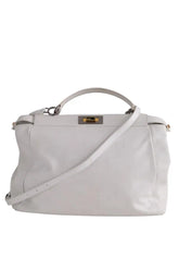 Sac à bandoulière Fendi Peekaboo Medium Blanc en Cuir - Seconde Main