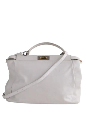 Sac à bandoulière Fendi Peekaboo Medium Blanc en Cuir - Seconde Main