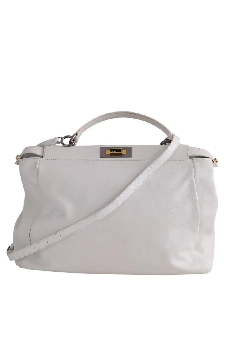 Sac à bandoulière Fendi Peekaboo Medium Blanc en Cuir - Seconde Main