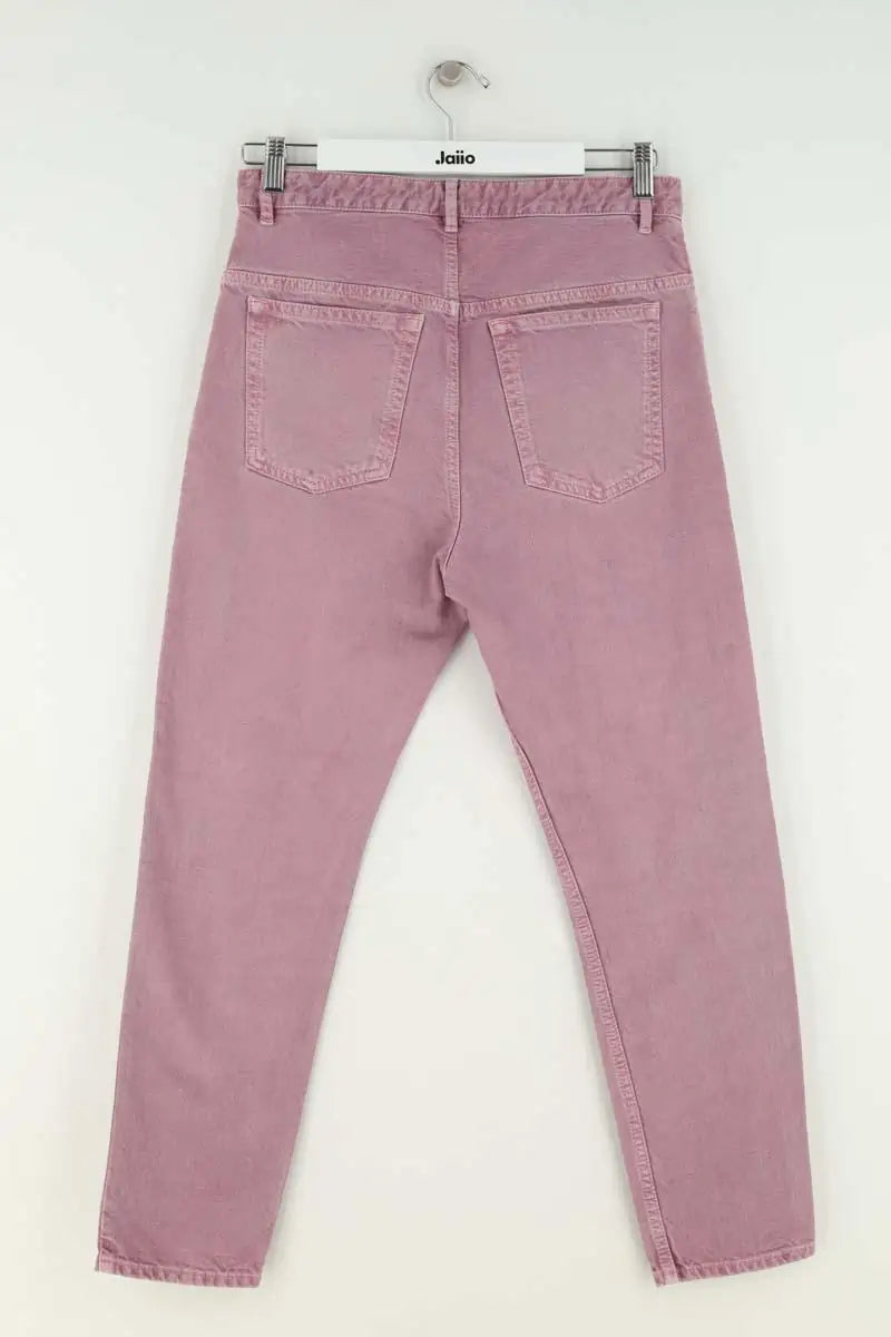 Jean droit Isabel Marant Étoile Lanea Rose en Coton