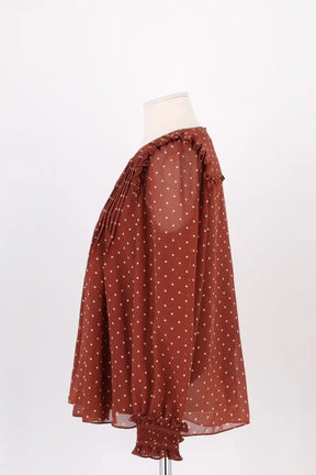 Blouse à pois Sézane Marron en Viscose