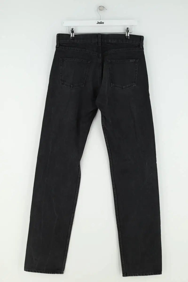 Jean droit Saint Laurent Noir en Coton