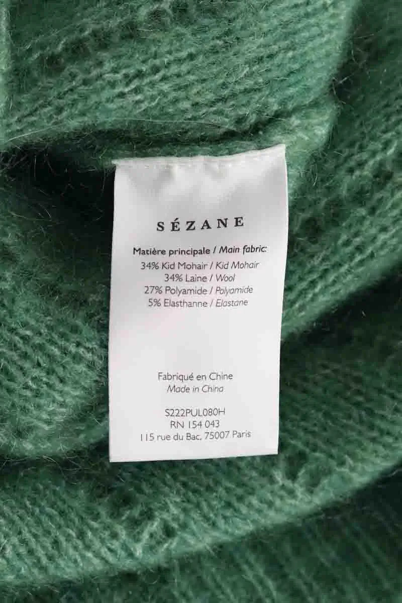 Pull Sézane Vert en Laine