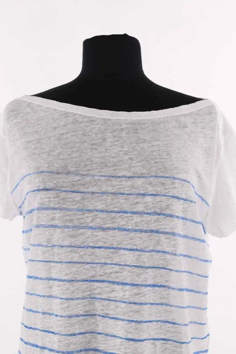 T-shirt Majestic Filatures Blanc en Lin