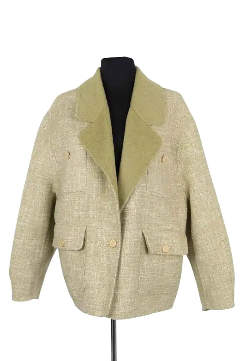 Veste Sandro Vert en Laine, taille L - Seconde Main