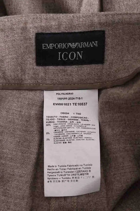 Pantalon large Emporio Armani Marron en Laine