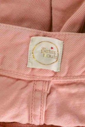 Jean droit Des Petits Hauts Rose en Coton