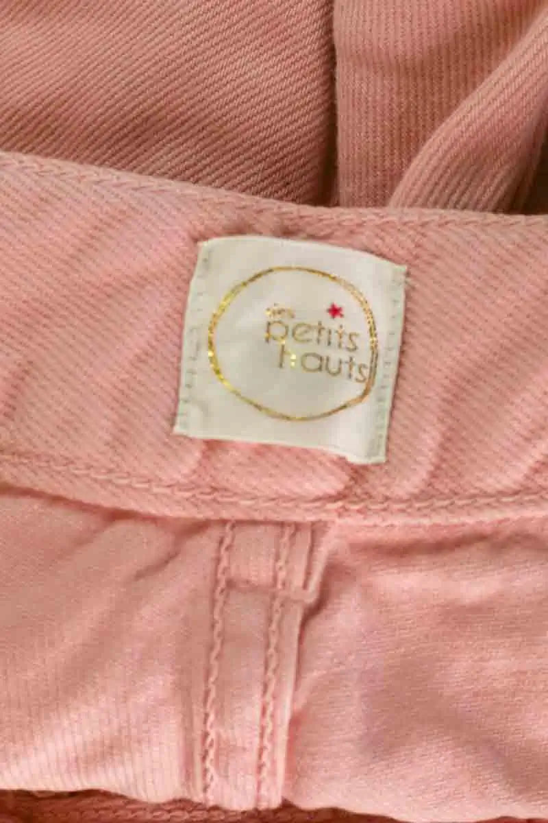 Jean droit Des Petits Hauts Rose en Coton