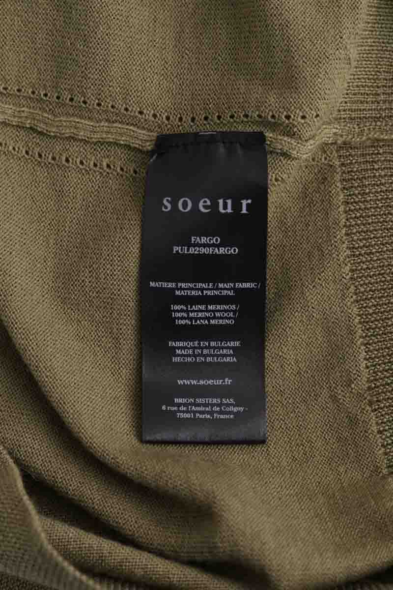 Top sans manche Soeur Kaki en Laine