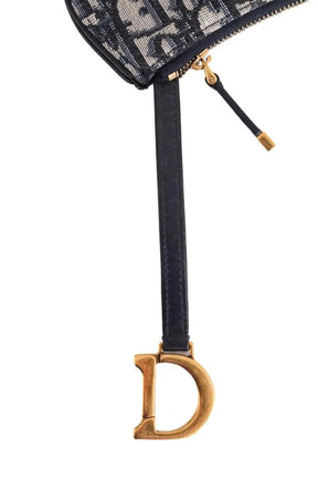 Étui à clés zippé Myrte Saddle Dior Toile jacquard Dior Oblique bleu Bleu en Cuir