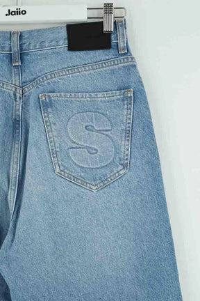 Jean droit Sandro Bleu en Coton