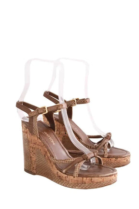 Sandales Louis Vuitton Marron en Cuir