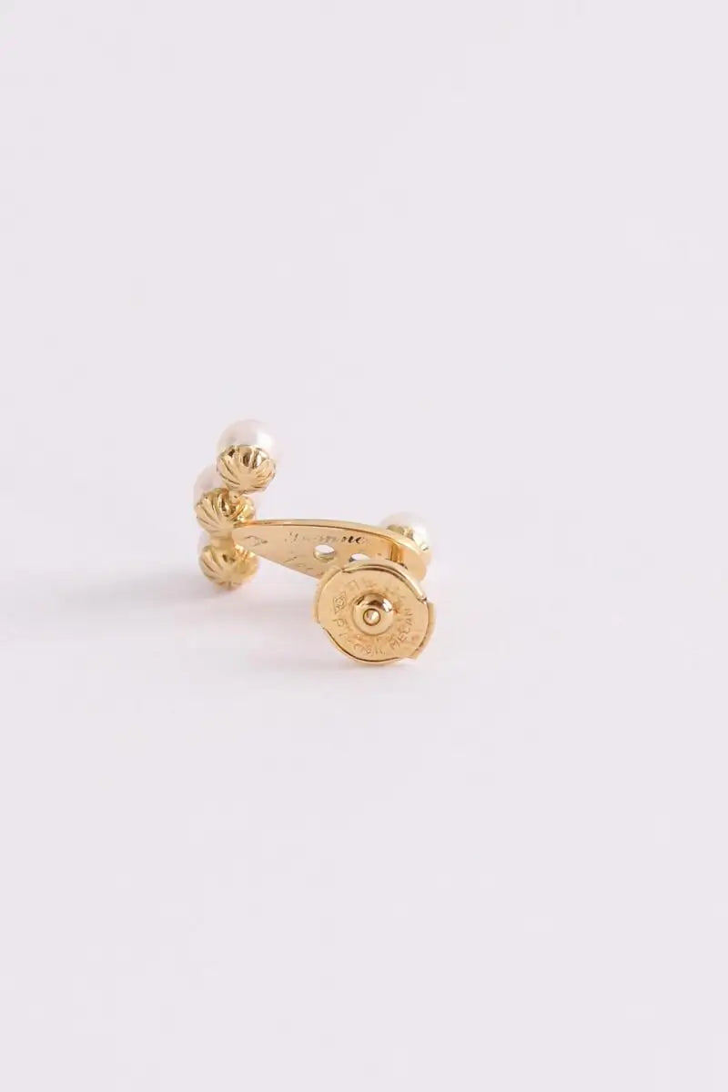 Nano boucles d'oreilles  Yvonne Léon Or jaune 18 carats et 4 perles Doré en Or jaune