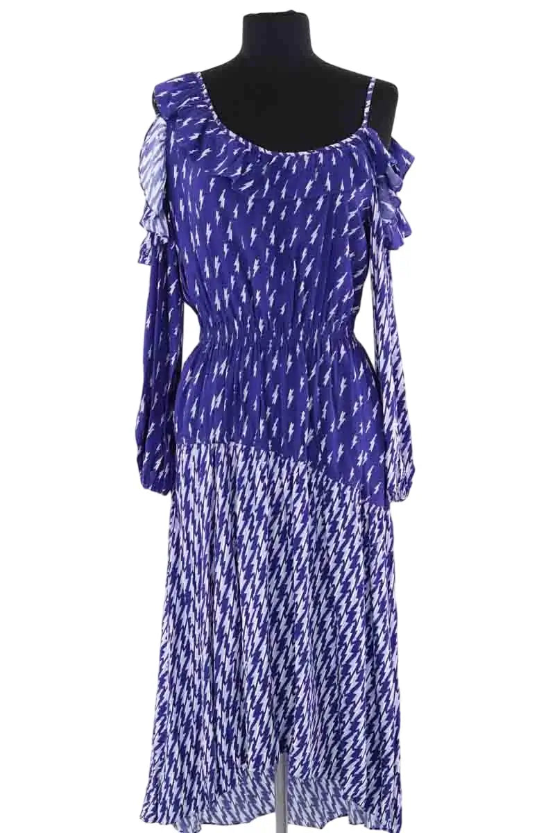 Robe Sandro Bleu en Viscose, taille L - Seconde Main