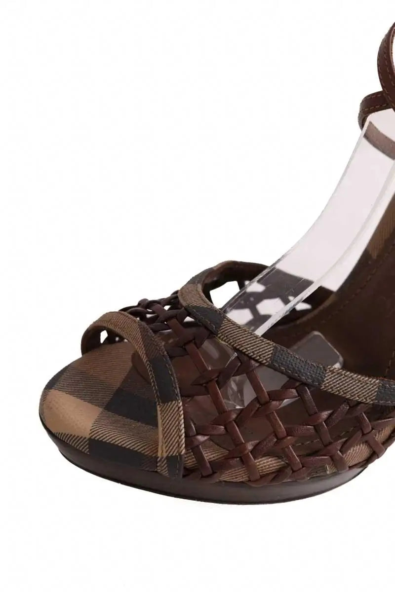 Talons Burberry Marron en Cuir