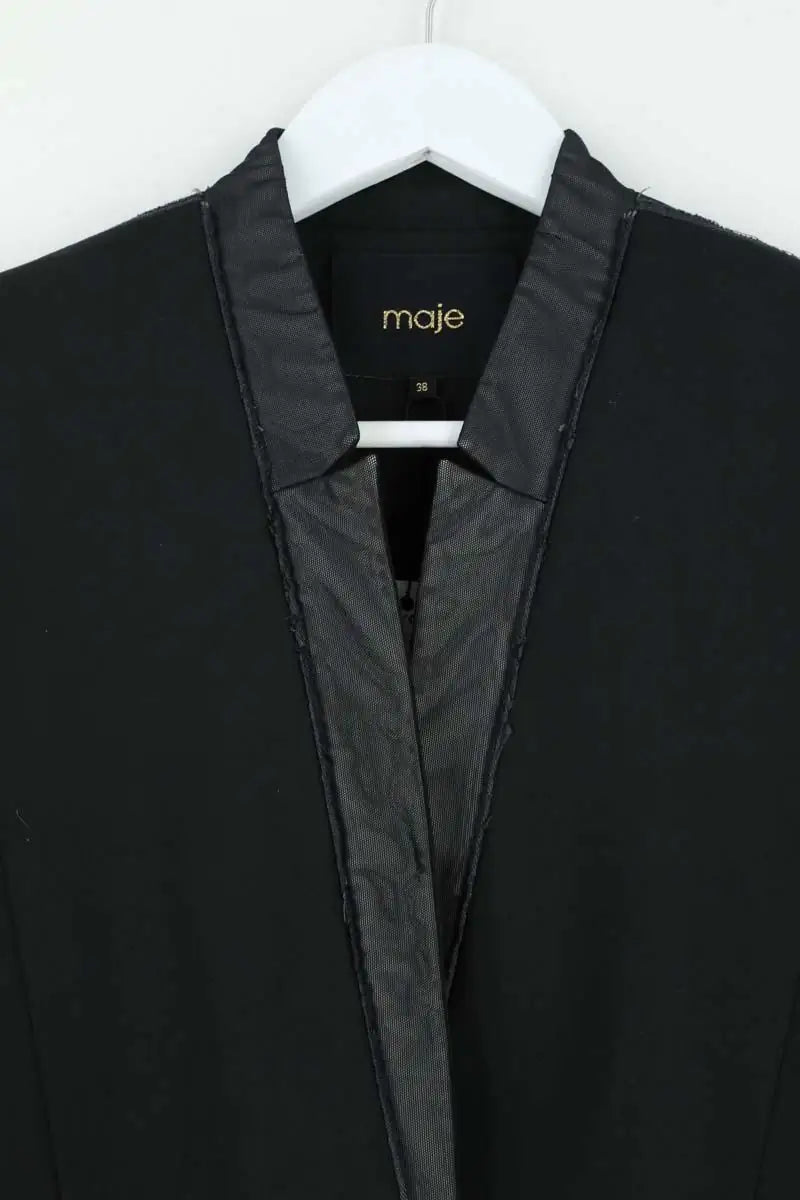 Blazer Maje Noir en Synthétique