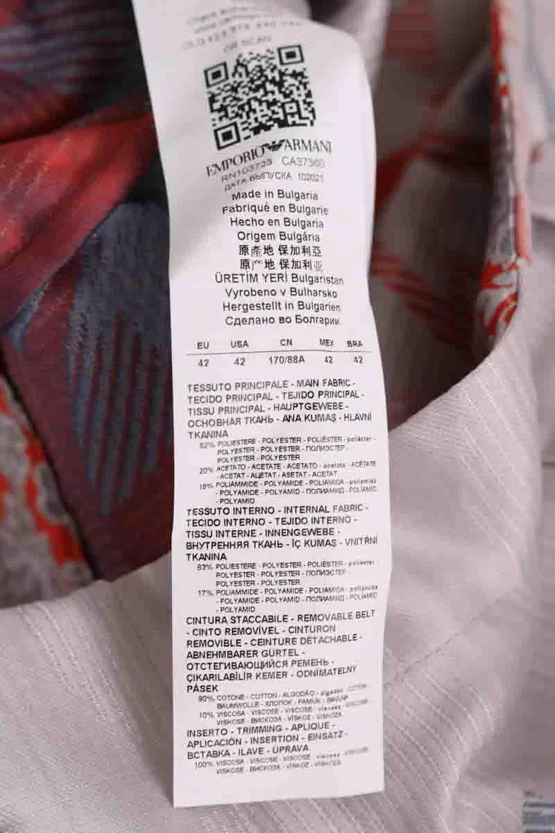 Veste Emporio Armani Gris en Synthétique