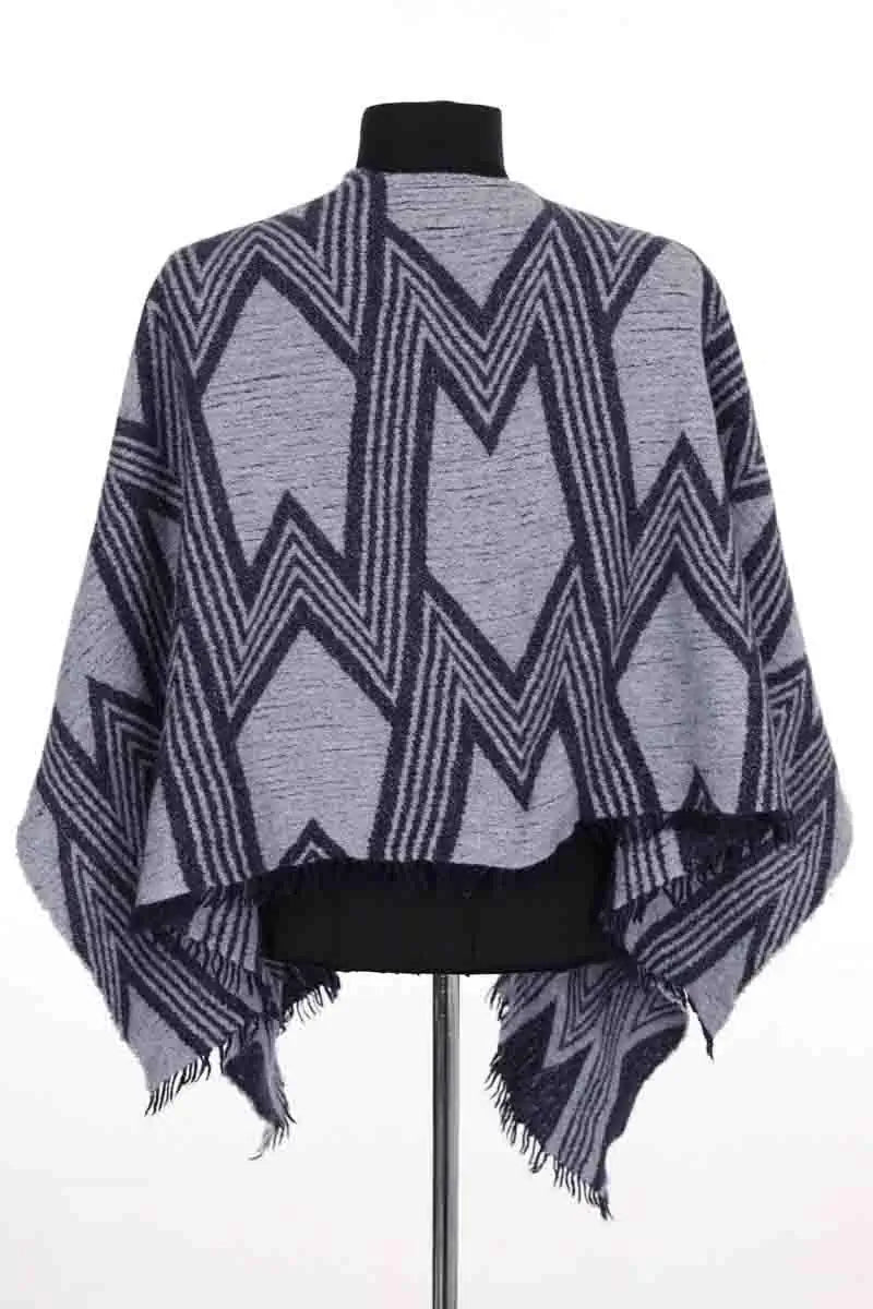 Poncho Maje Bleu en Synthétique