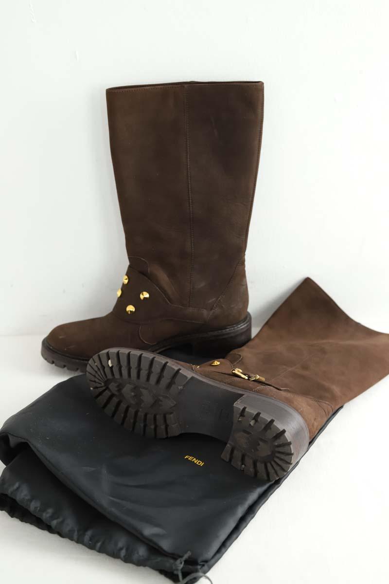 Bottes d'équitation Fendi  Marron