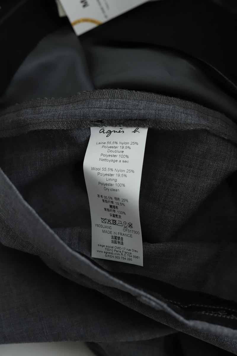 Pantalon droit Agnès B.  Gris