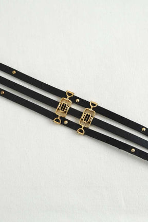 Ceinture en cuir Maje  Noir