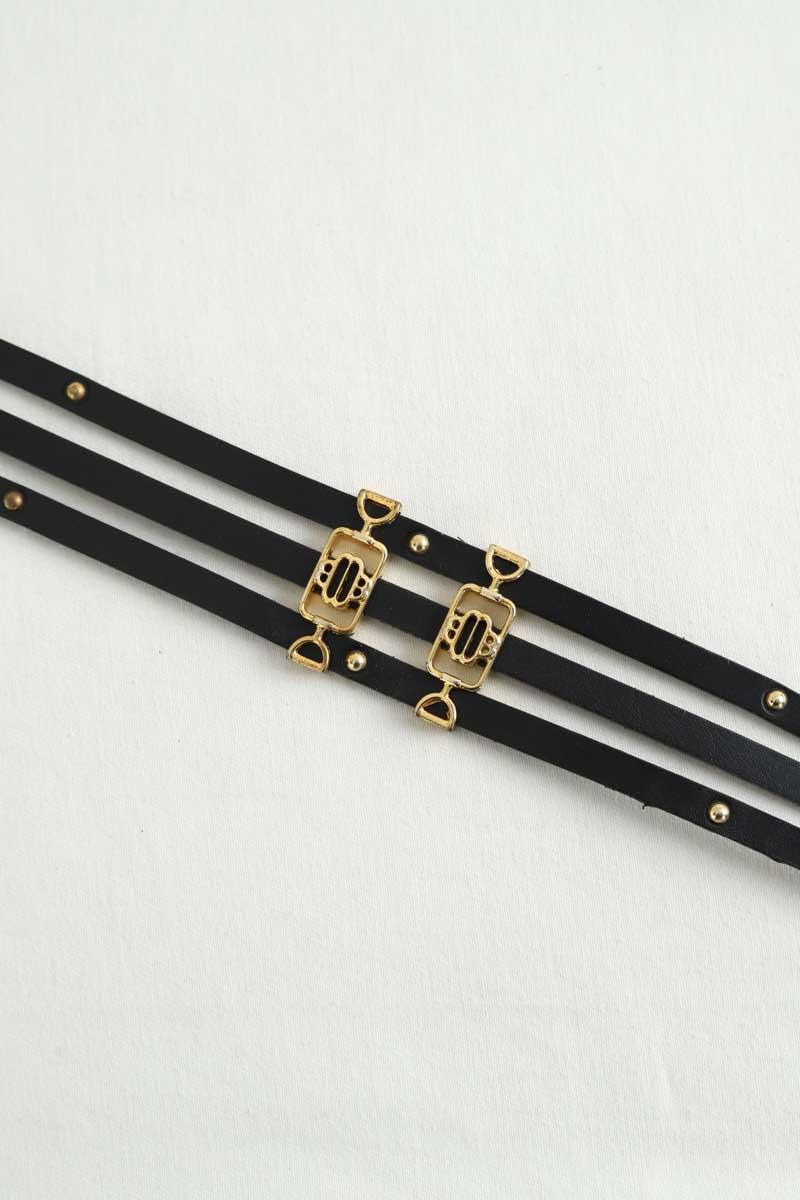 Ceinture en cuir Maje  Noir