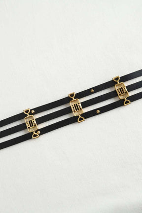 Ceinture en cuir Maje  Noir