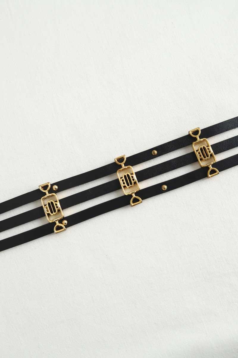 Ceinture en cuir Maje  Noir