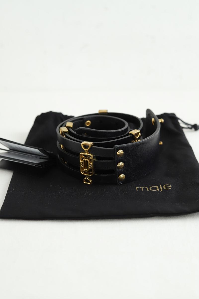 Ceinture en cuir Maje  Noir