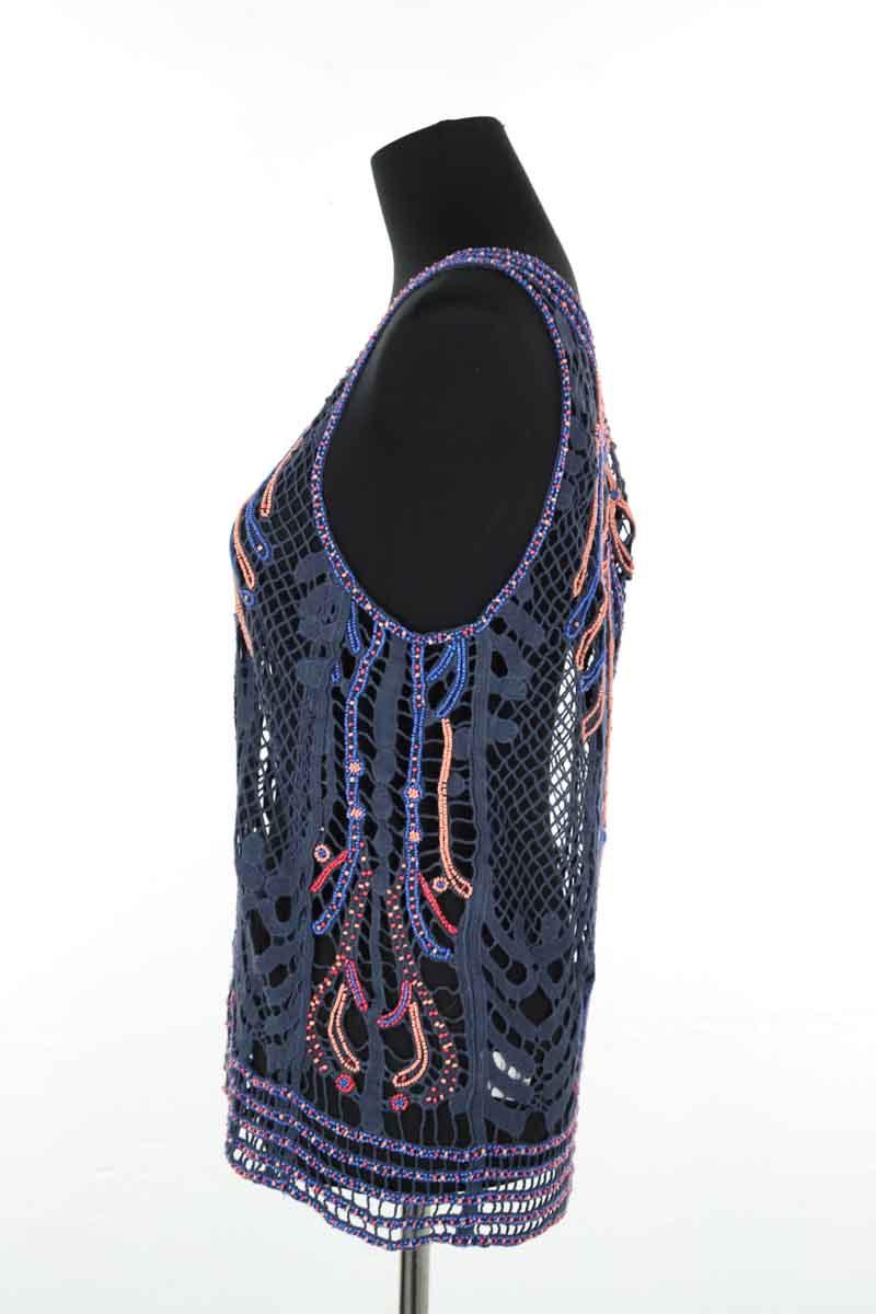 Top Antik Batik  Bleu