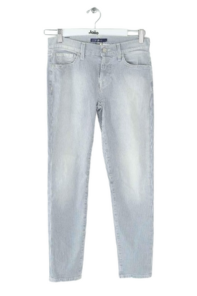 Pantalon droit en coton bleu