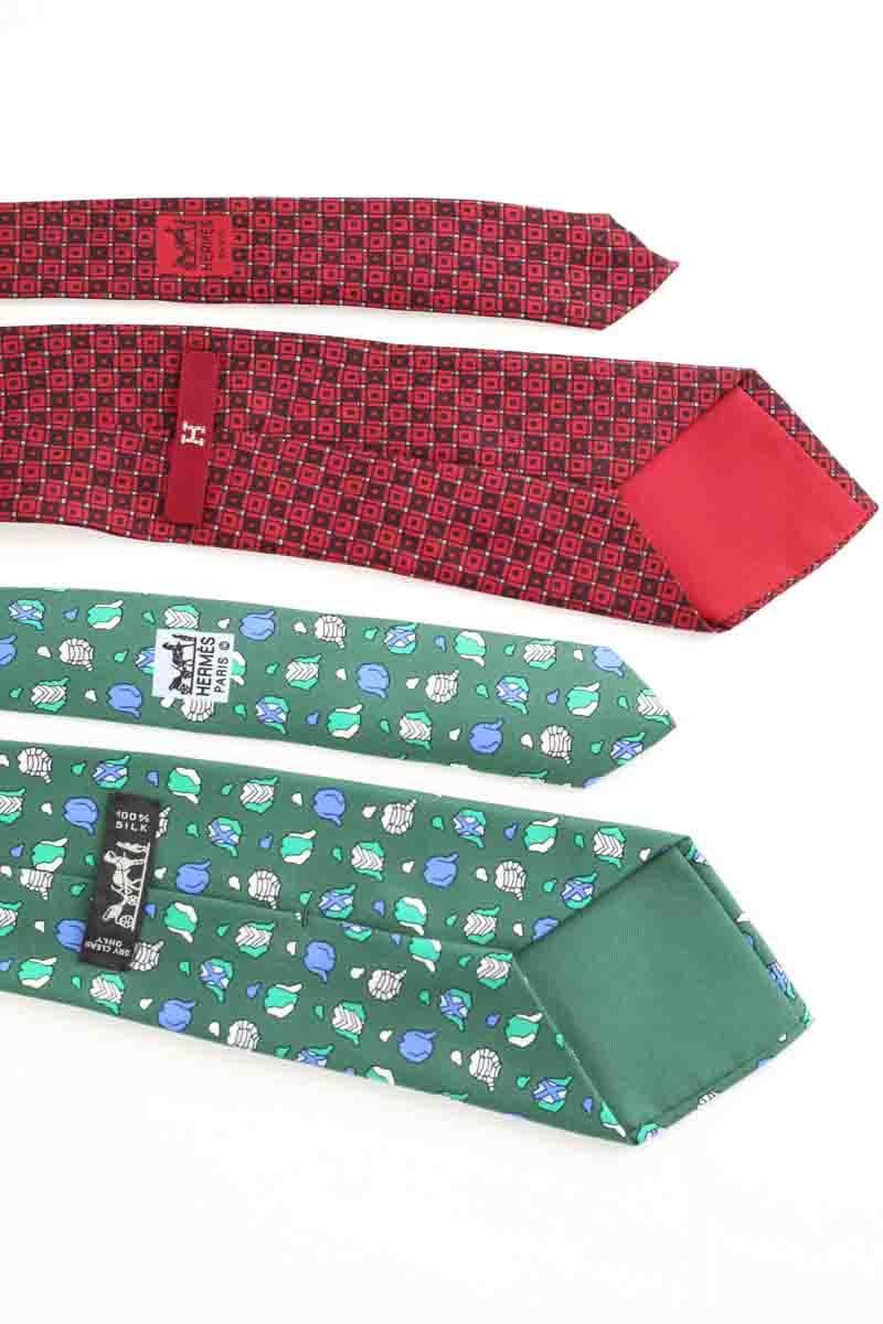 Lot de Cravates Hermès  Vert
