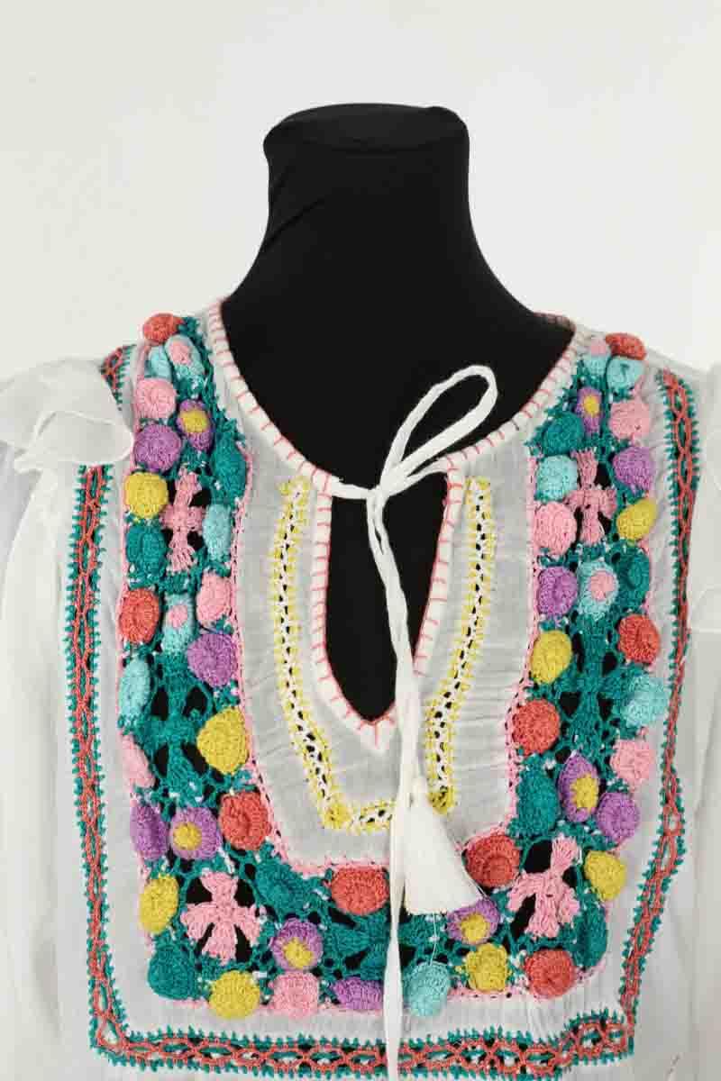 Blouse Antik Batik  Blanc