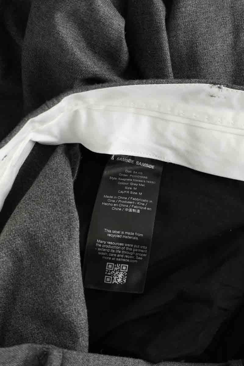 Pantalon droit Samsoe Samsoe  Gris