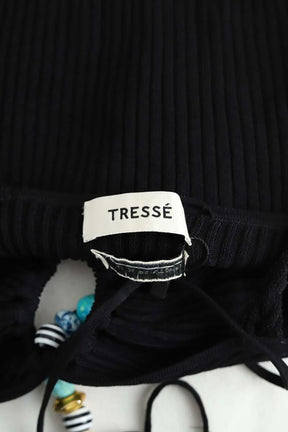 Top sans manche Tresse  Noir