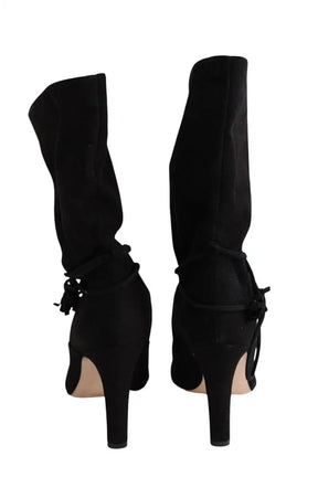 Boots LK Bennett Eliza Noir en Daim, taille 39 - Seconde Main