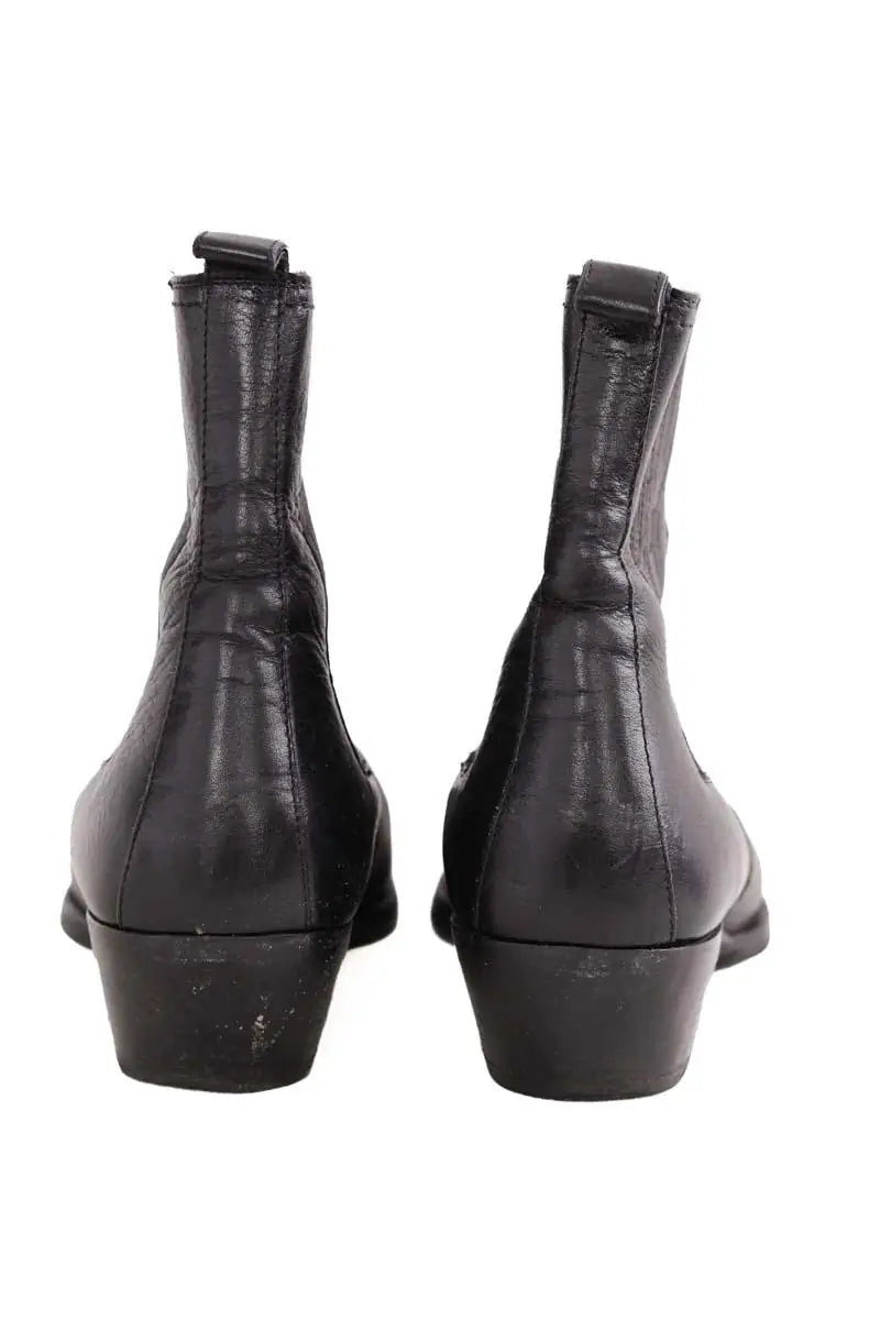 Boots western Saint Laurent Noir en Cuir