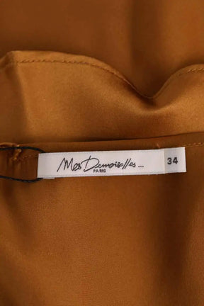 Top sans manche Mes Demoiselles Native Camel en Soie