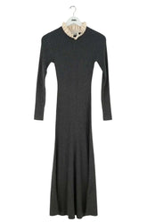 Robe Sandro Gris en Synthétique, taille S - Seconde Main