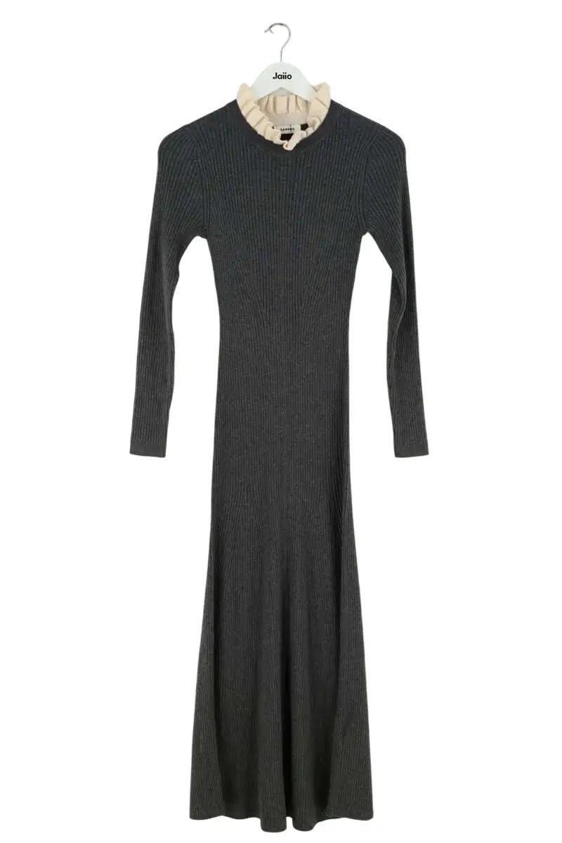 Robe Sandro Gris en Synthétique, taille S - Seconde Main