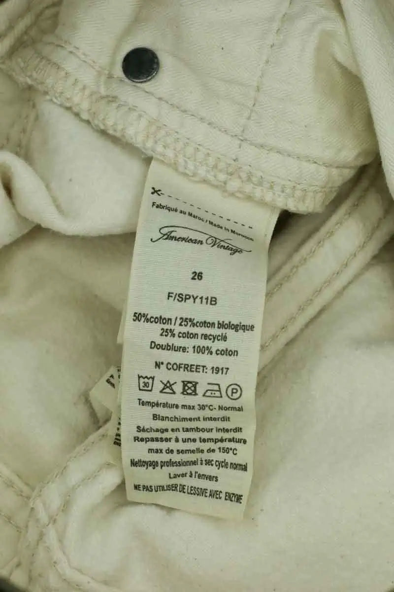 Jean slim American Vintage Beige en Coton