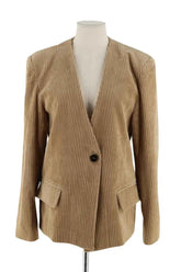 Blazer The Frankie Shop Beige en Velours, taille S - Seconde Main
