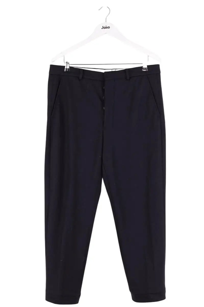 Pantalon droit Ami Noir en Laine, taille M - Seconde Main