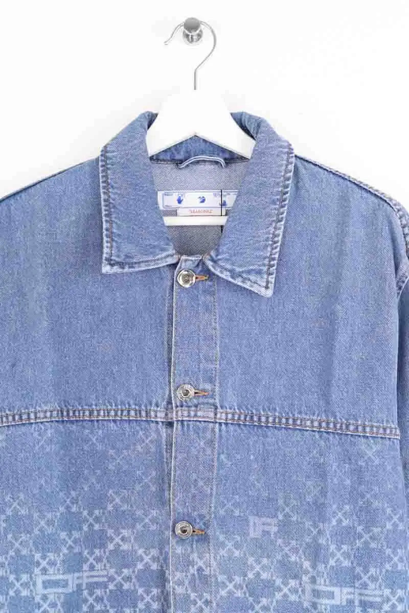 Veste Off White Bleu en Coton