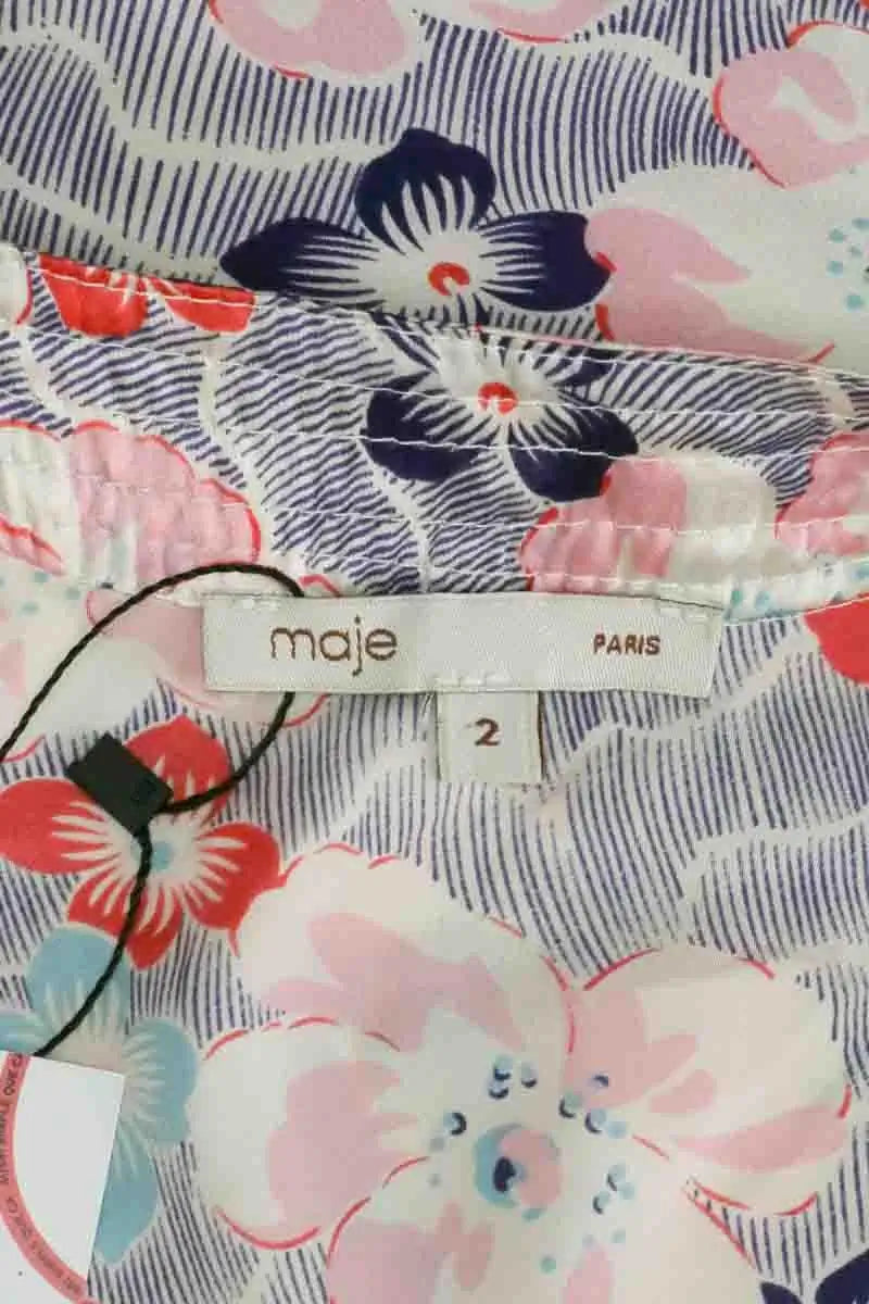 Top sans manche Maje Rose en Soie
