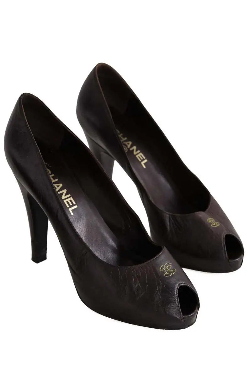 Talons Chanel Marron en Cuir